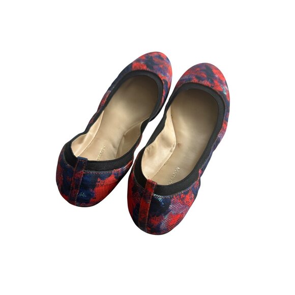BCBGENERATION Red Black Floral Ballet Flats Size 8 - Picture 5 of 6
